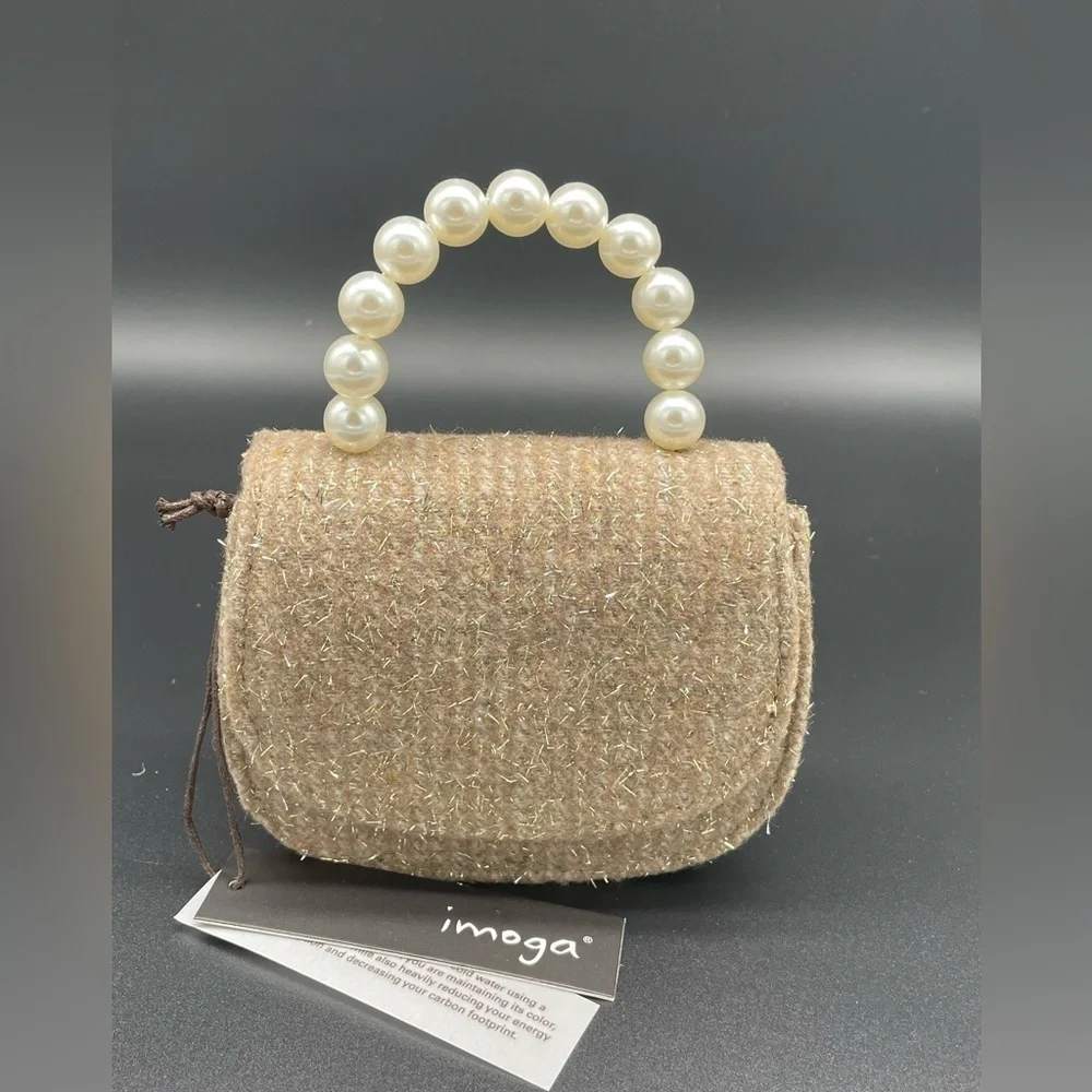 NEW Imoga Kids Tweed Chain Crossbody Bag